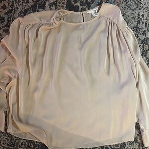 H&M White Asymmetrical Long Sleeve Blouse